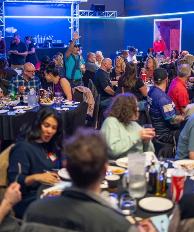 Guests enjoying a busy event at Volt Raceway